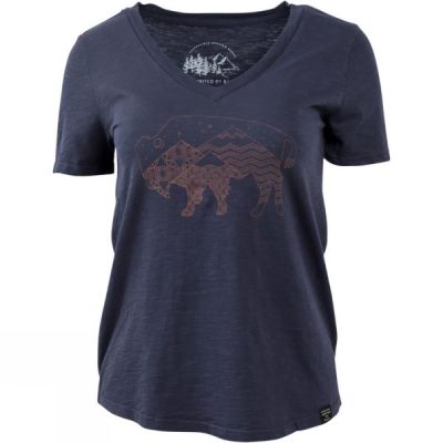 Playeras United By Blue Stary Bison Mujer Azul Marino - Chile QRI046378